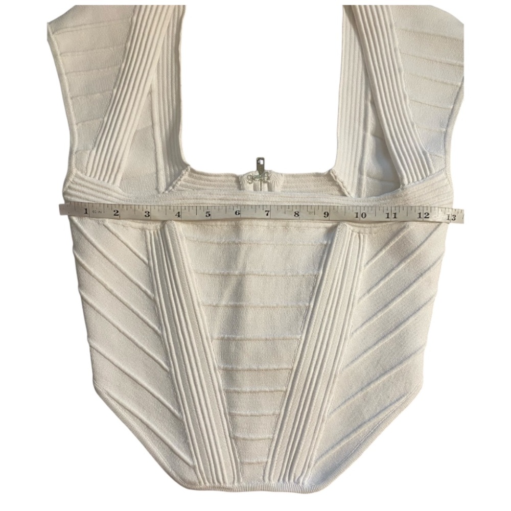 Retrofete Mckenna Crop Top in White Square Neck Stretch Glam Fairy Size XS - Picture 3 of 10